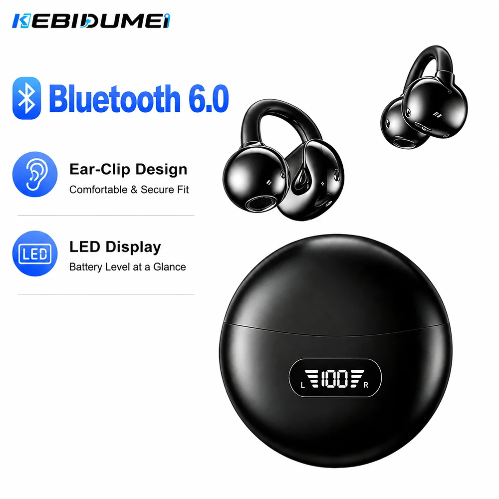 Open Ear Air Conduction Headphones - سماعات أذن KEBIDUMEI بتقنية البلوتوث 6.0،