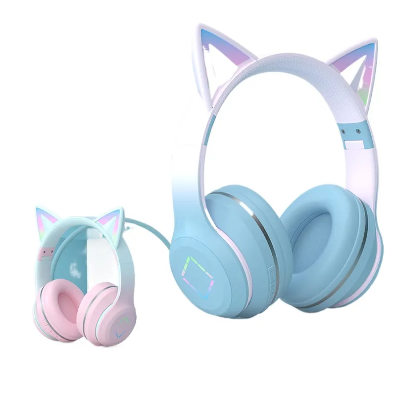 Cat Ear Bluetooth Headset Led - سماعات رأس لاسلكية بتقنية البلوتوث على