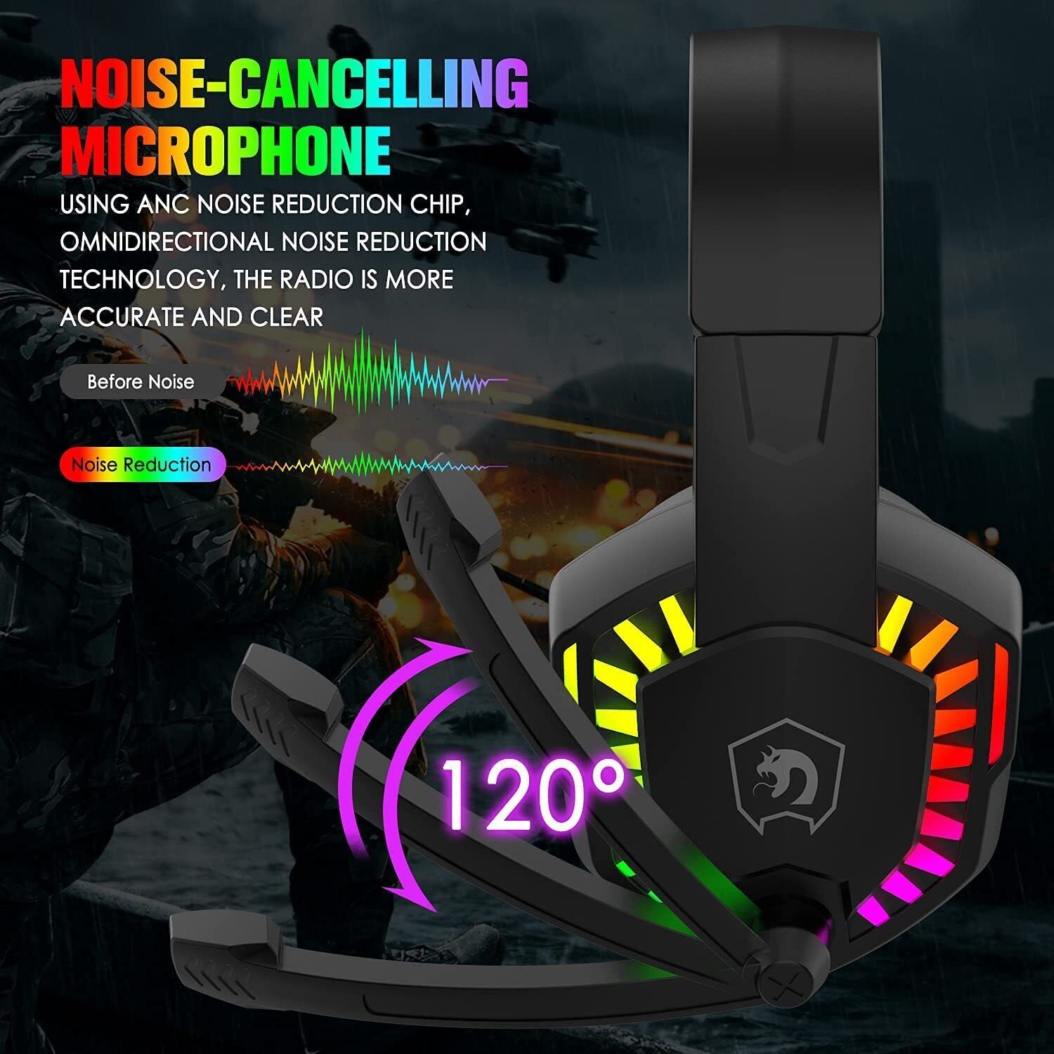 سماعة رأس سلكية للألعاب MAMBAS - مراجعة Gaming Headset With Mic Rgb وسعره