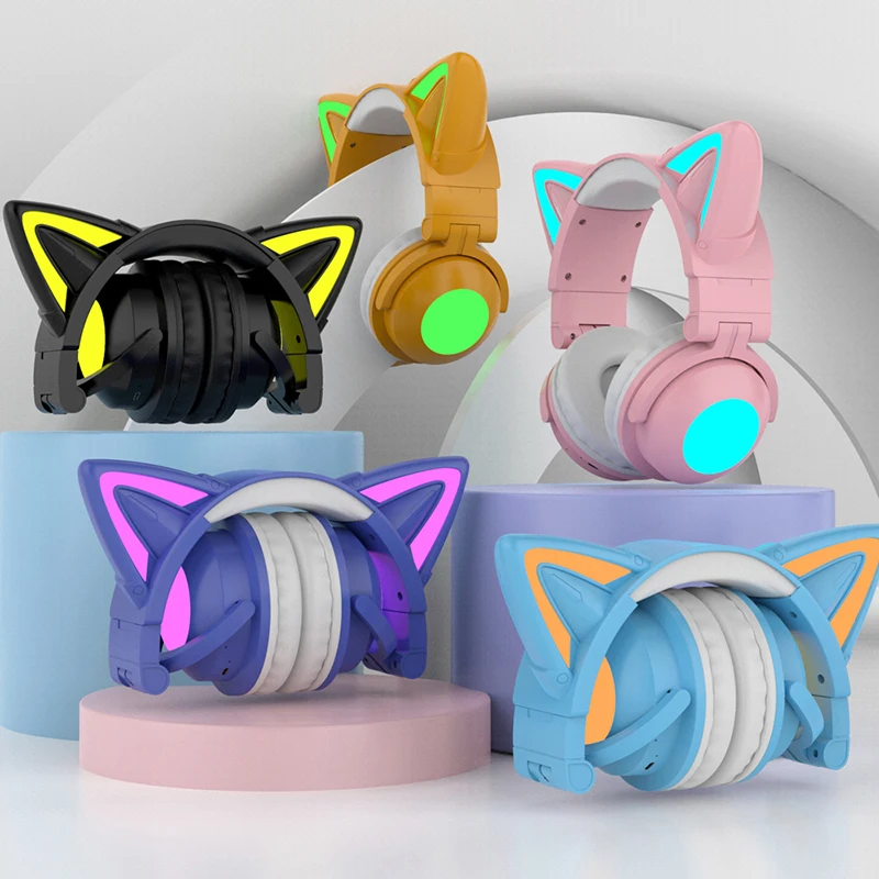 ZW068 سماعات بلوتوث LED ضوء آذ - مراجعة Cat Ear Bluetooth Headset Led وسعره