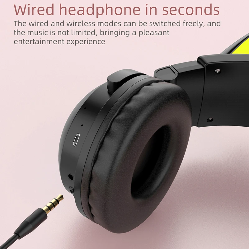 ZW068 سماعات بلوتوث LED ضوء آذ - مراجعة Cat Ear Bluetooth Headset Led وسعره