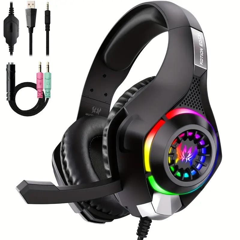 سماعة رأس للألعاب متوافقة مع ا - مراجعة Gaming Headset With Mic Rgb وسعره