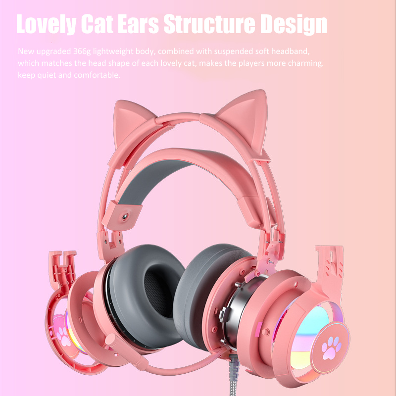 سماعات أذن القط اللطيفة مع ميك - مراجعة Gaming Headset With Mic Rgb وسعره