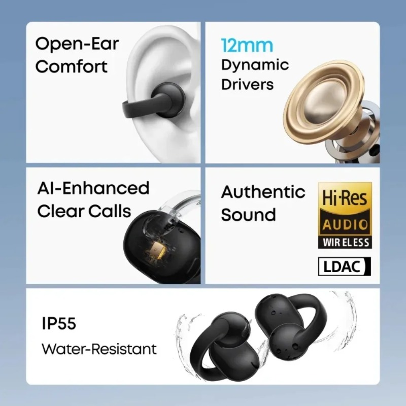 سماعات أذن لاسلكية رياضية Soun - مراجعة Open Ear Air Conduction Headphones وسعره